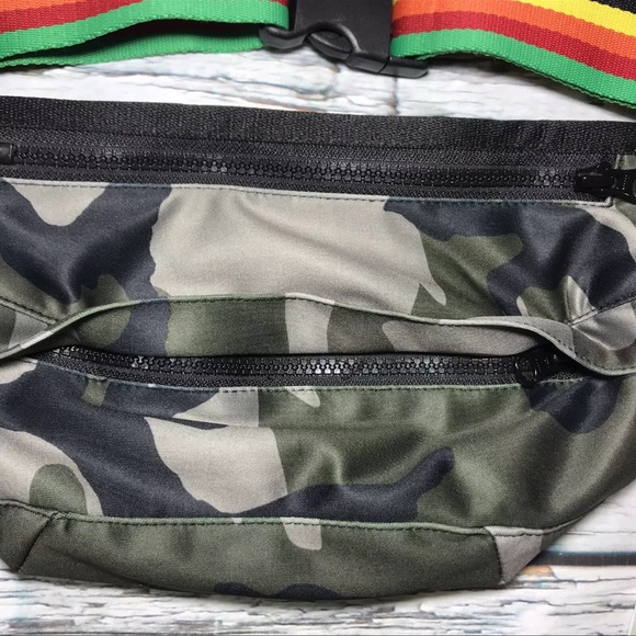 NEW Pam & Gela Belt Bag Crossbody Fanny Pack Camo Print Grunge Purse NWT $175 - Picture 8 of 12